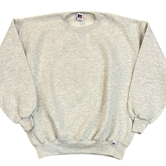 Vintage 90’s Russell Athletic Crewneck Sweatshirt Gray Cotton Blend USA XXL - Picture 1 of 8